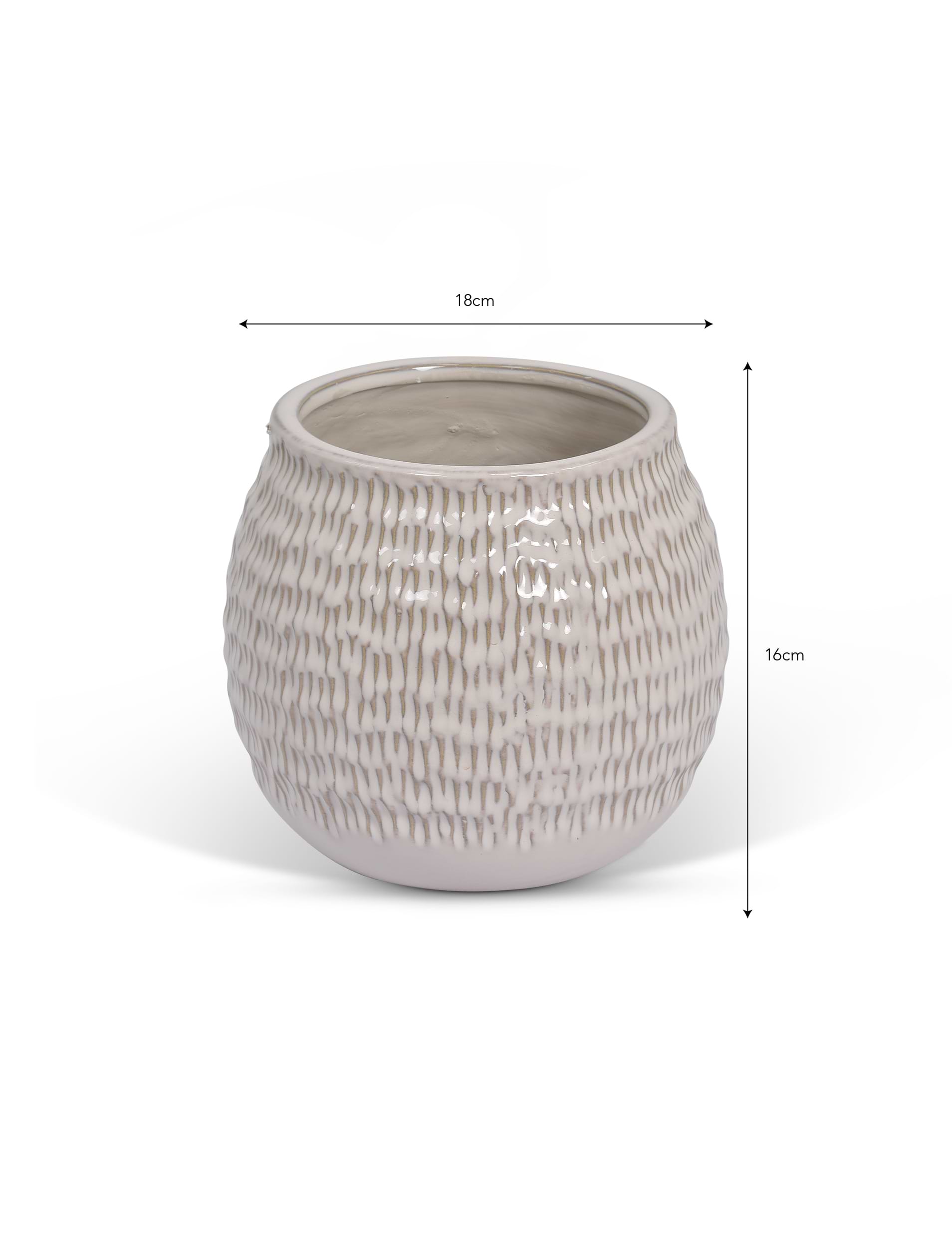 Winkleigh Pot 18cm White | Garden Trading