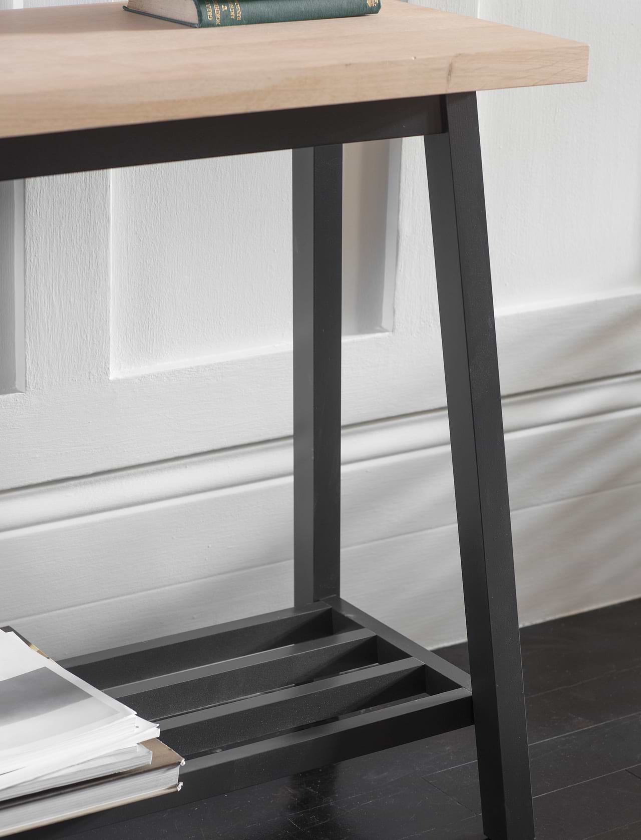 Clockhouse Console Table - Beech Wood & Oak, Carbon & Natural