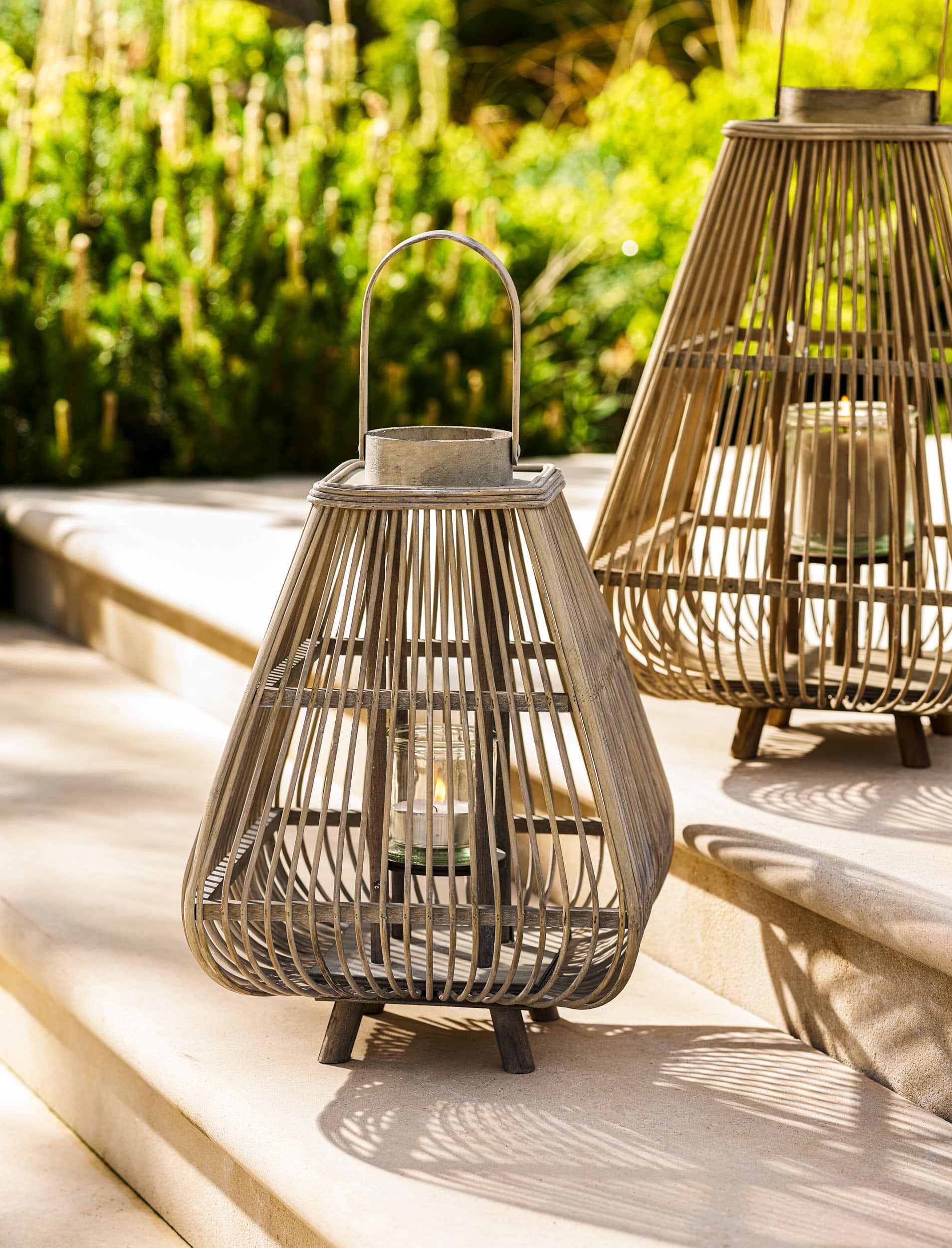 Huxley Bamboo Lantern Medium | Garden Trading