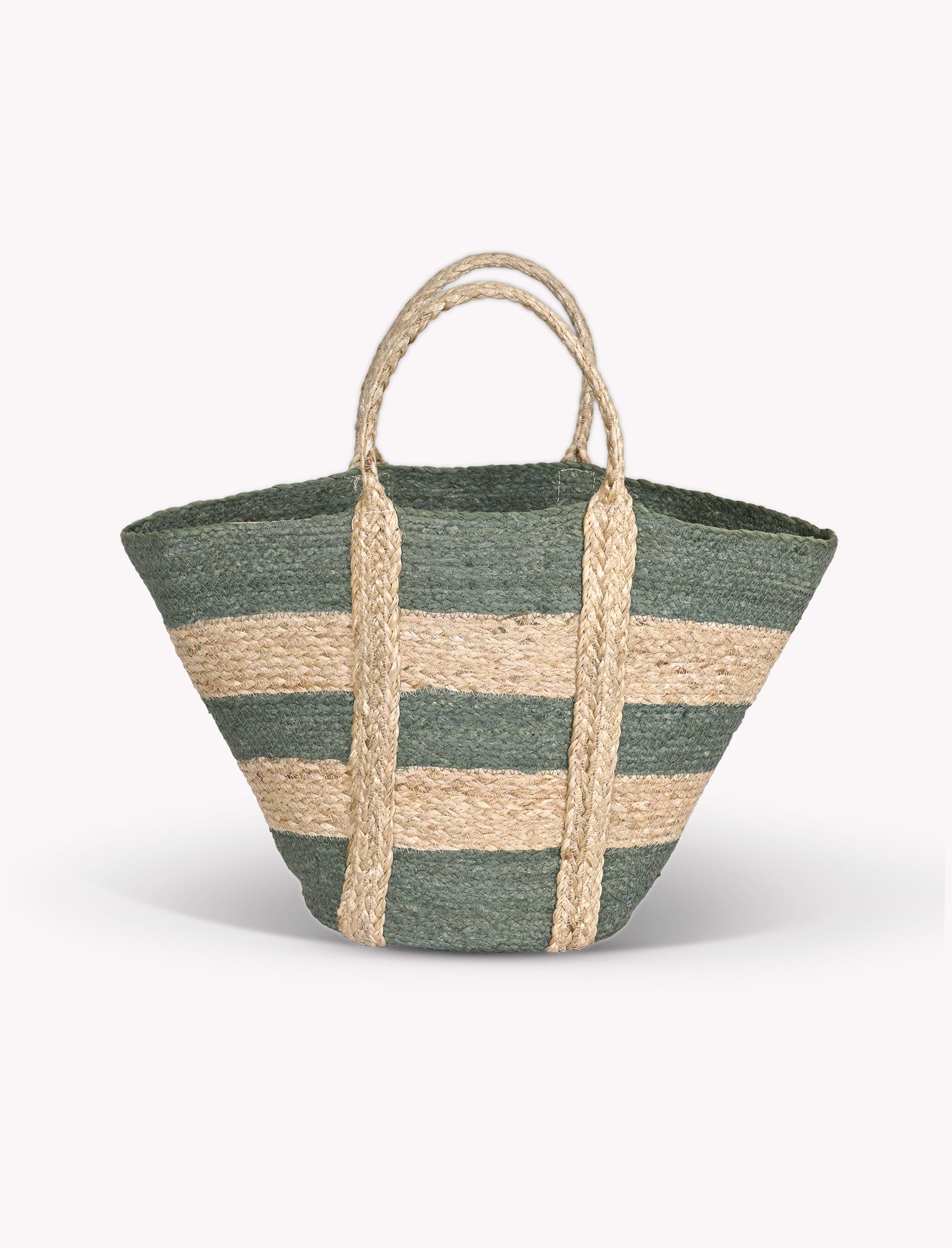 Foxcroft Market Bag - Jute, Rosemary Stripe | Garden Trading