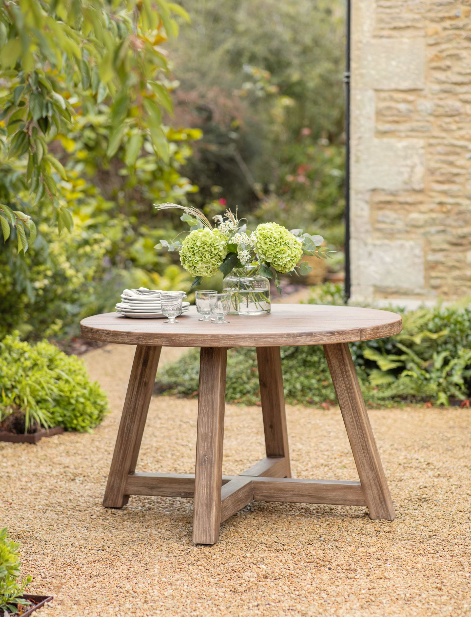Round Table Images Chilford Solid Round Dining Table - Acacia Wood, Natural