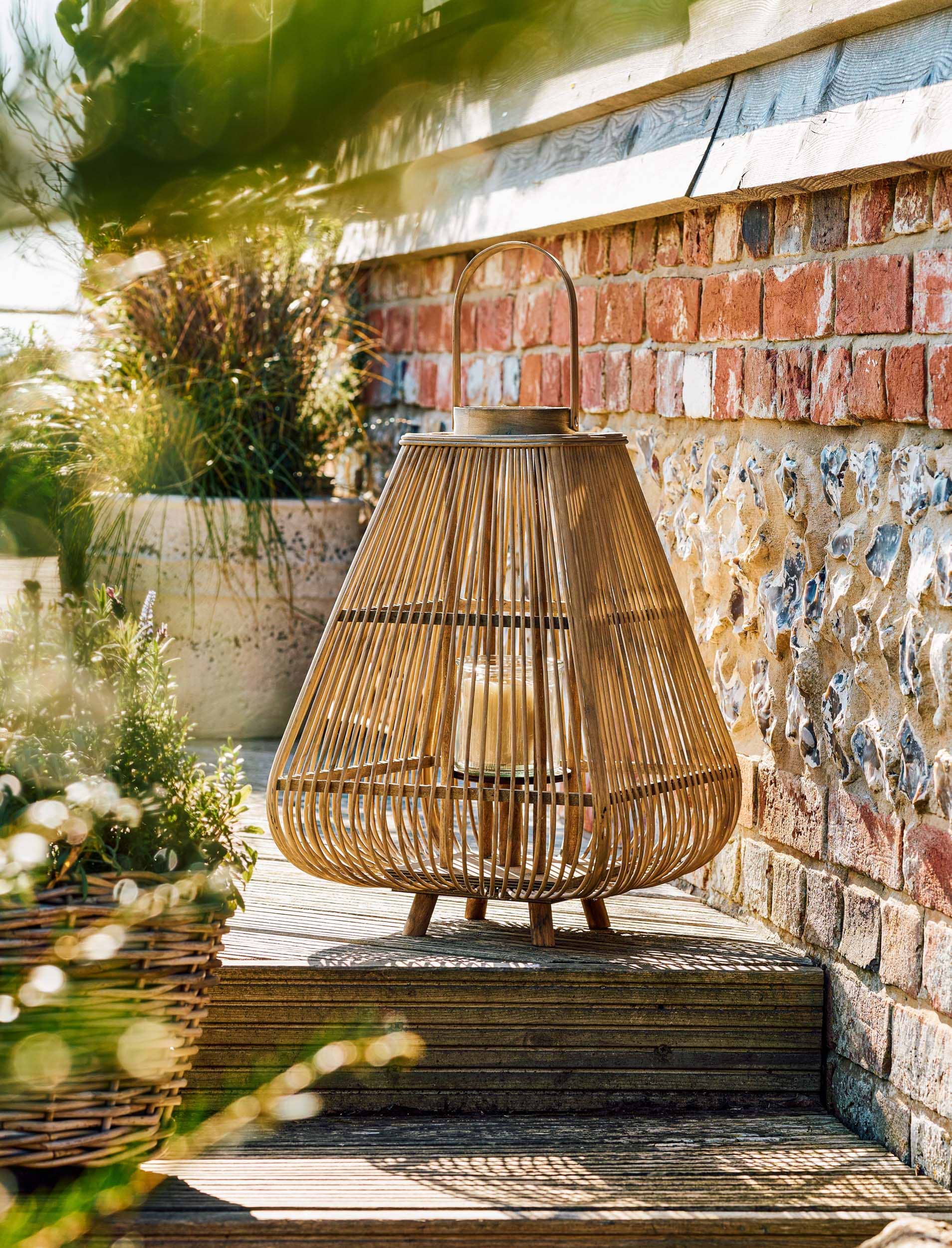 Huxley Bamboo Lantern Large | Garden Trading