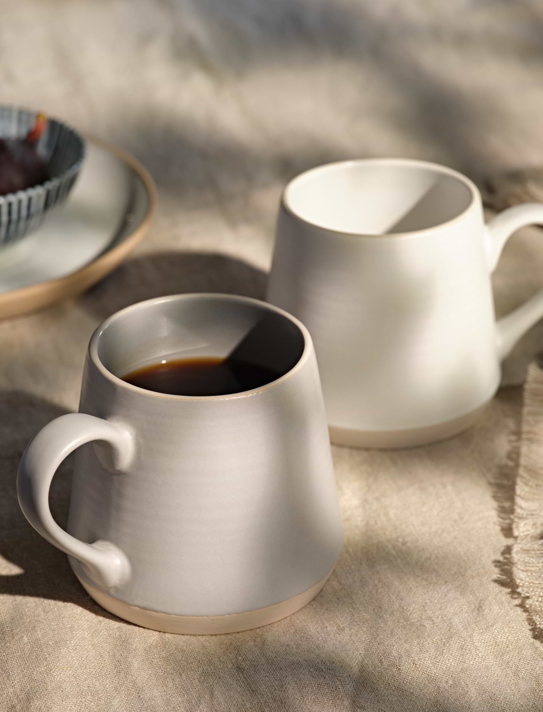 Coxwell Mugs - Stoneware, Chalk, Set of 2 | Garden Trading