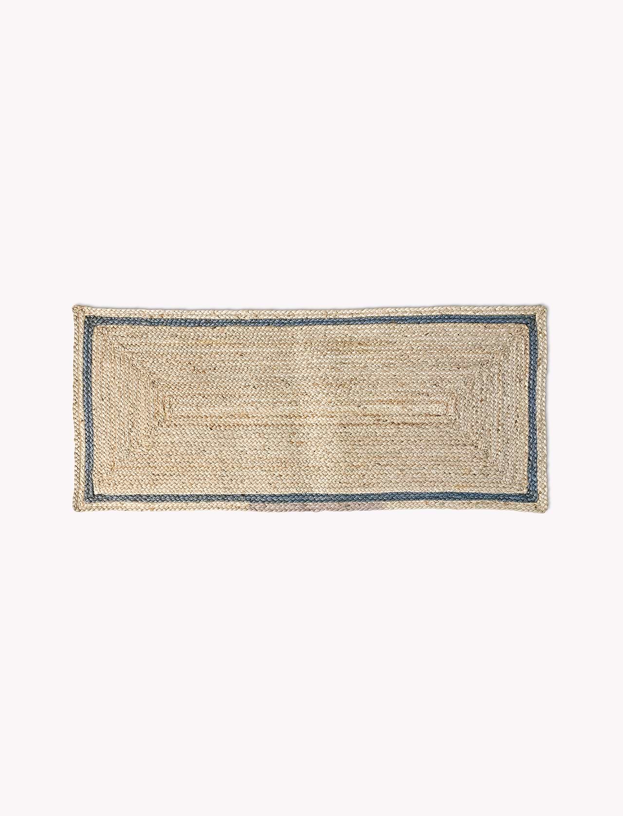 Doormat Sambourne - Jute, Cove Blue, Double | Garden Trading
