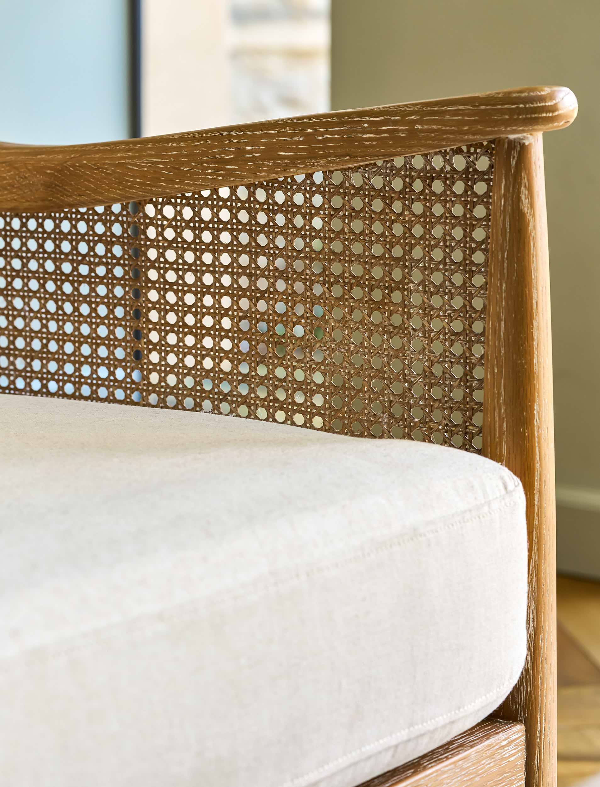 Templecombe Rattan 2 Seater Sofa - Ash Wood, Oatmeal