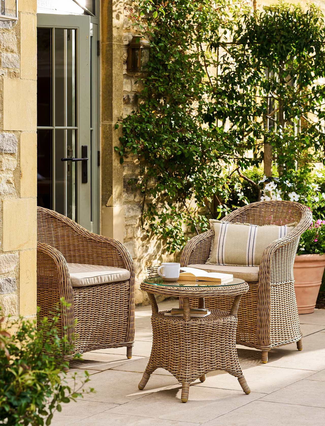 Garden Furniture Vintage Wicker Armchair Italian Wicker Rattan