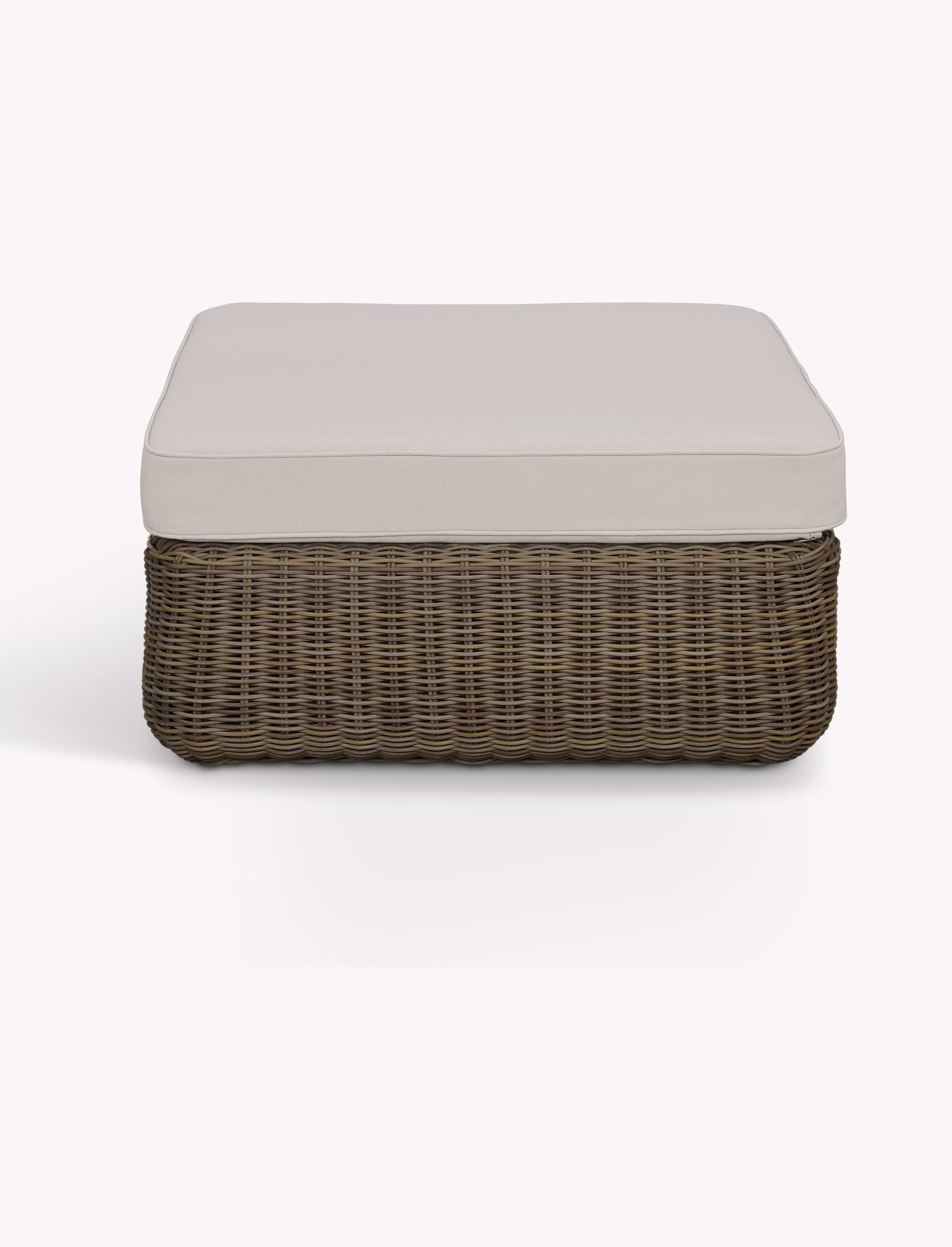 Skala Ottoman - Pe Rattan, Dark Natural | Garden Trading