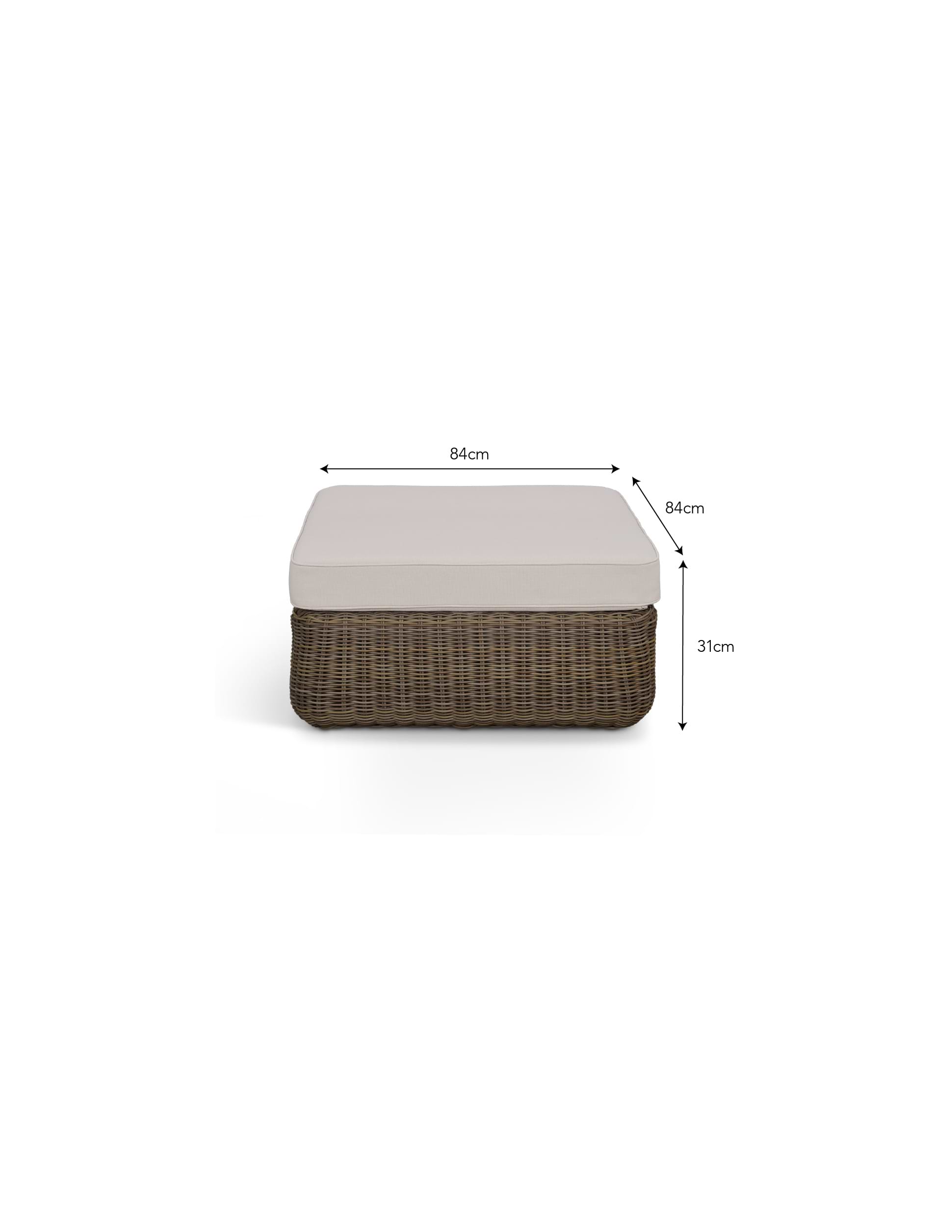 Skala Ottoman - Pe Rattan, Dark Natural | Garden Trading