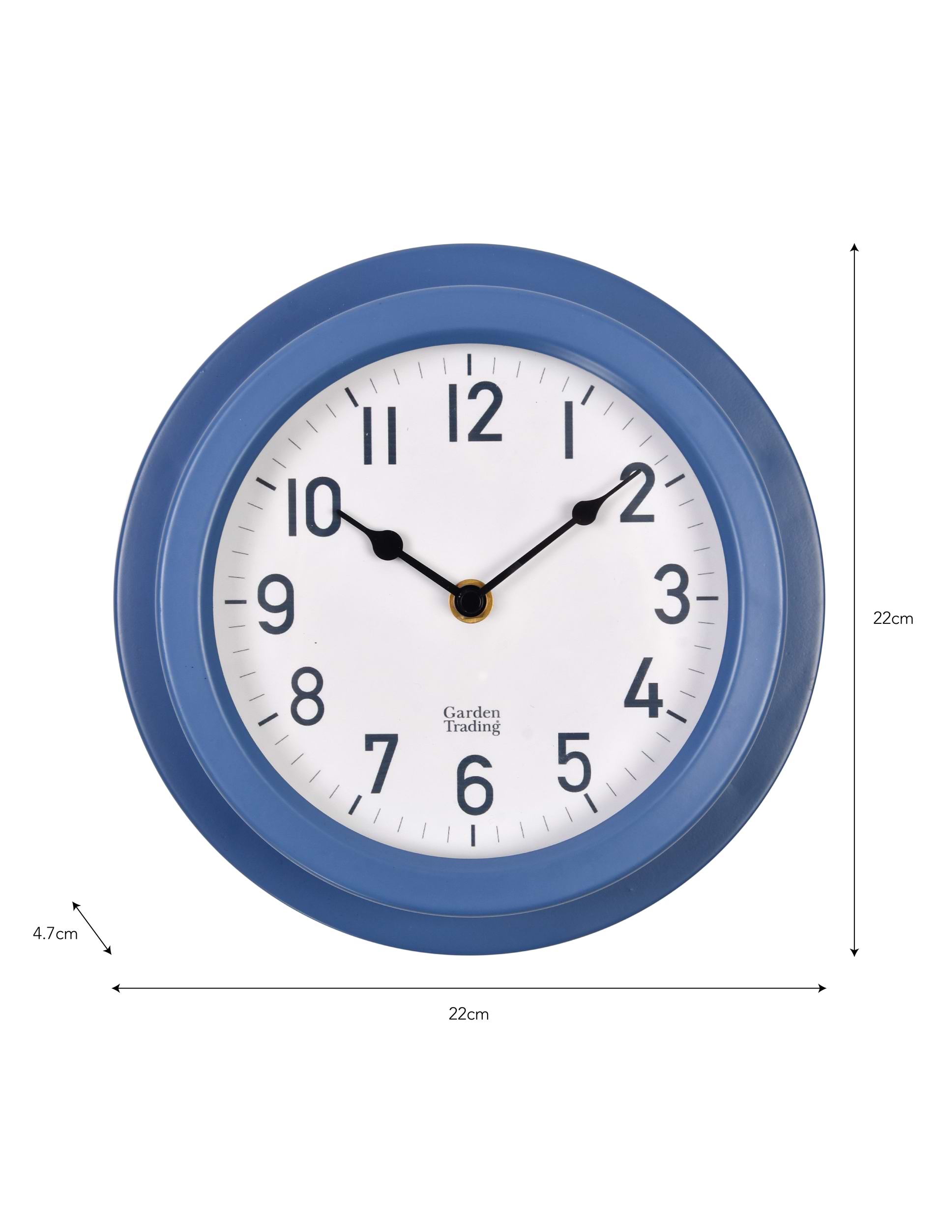 Tenby Clock 22cm - Steel, Cove Blue | Garden Trading