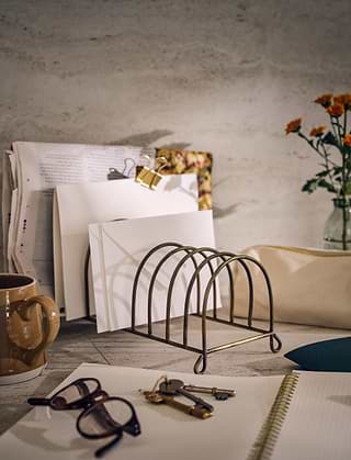 Brompton Storage Rack - Iron, Antique Brass Finish
