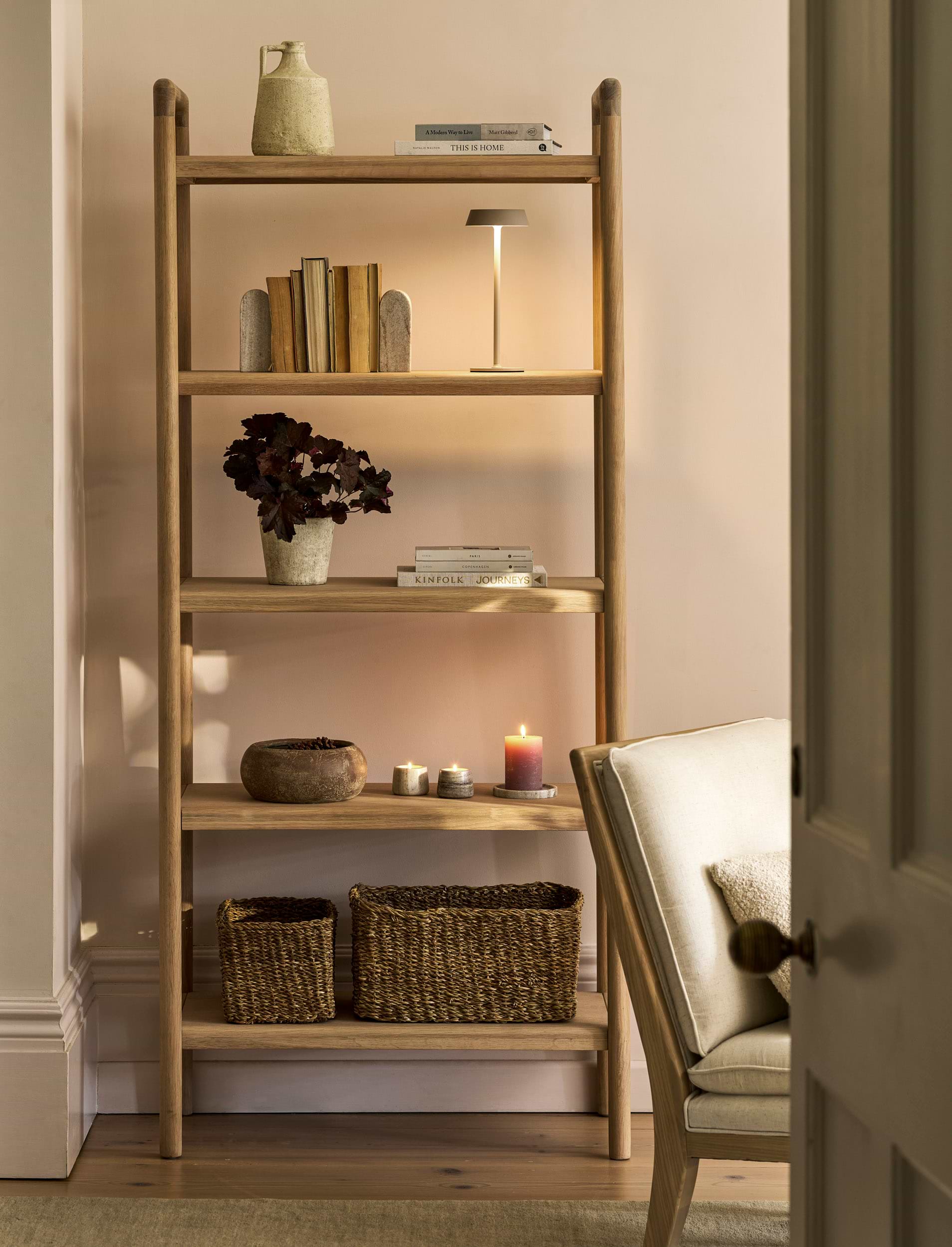 Ellwood Bookcase - Oak Wood, Natural | Garden Trading