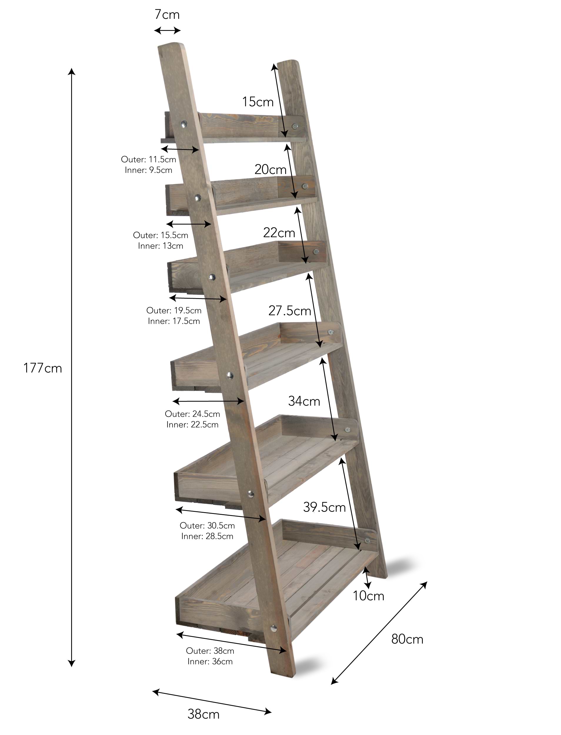 Aldsworth Shelf Ladder Wide - Spruce, Natural | Garden Trading
