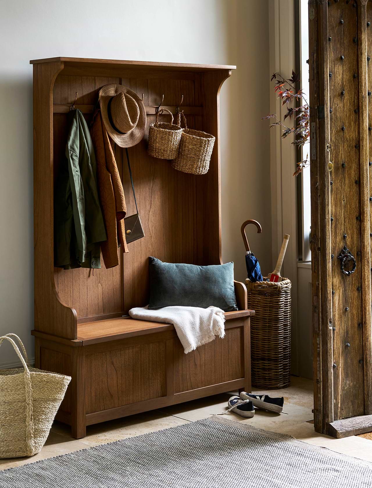 Walcote Hallway Storage Bench Natural Garden Trading