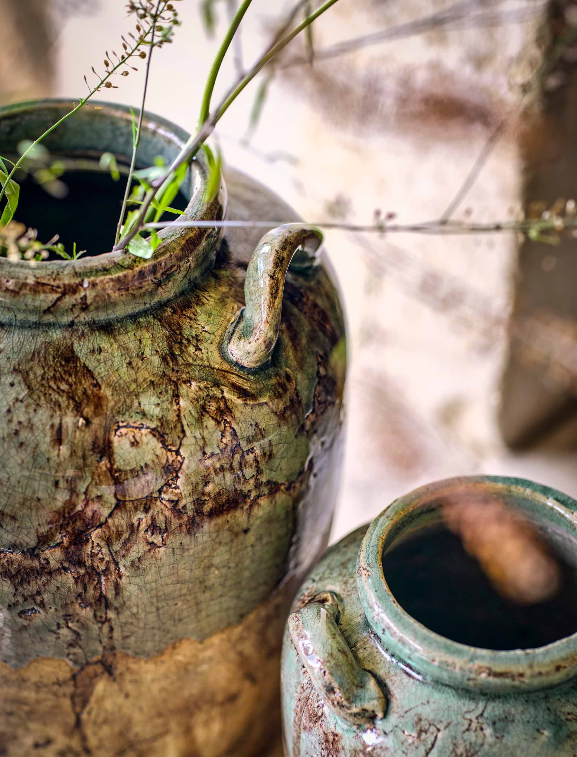 Meysey Vase - Stoneware, Fern, Medium | Garden Trading