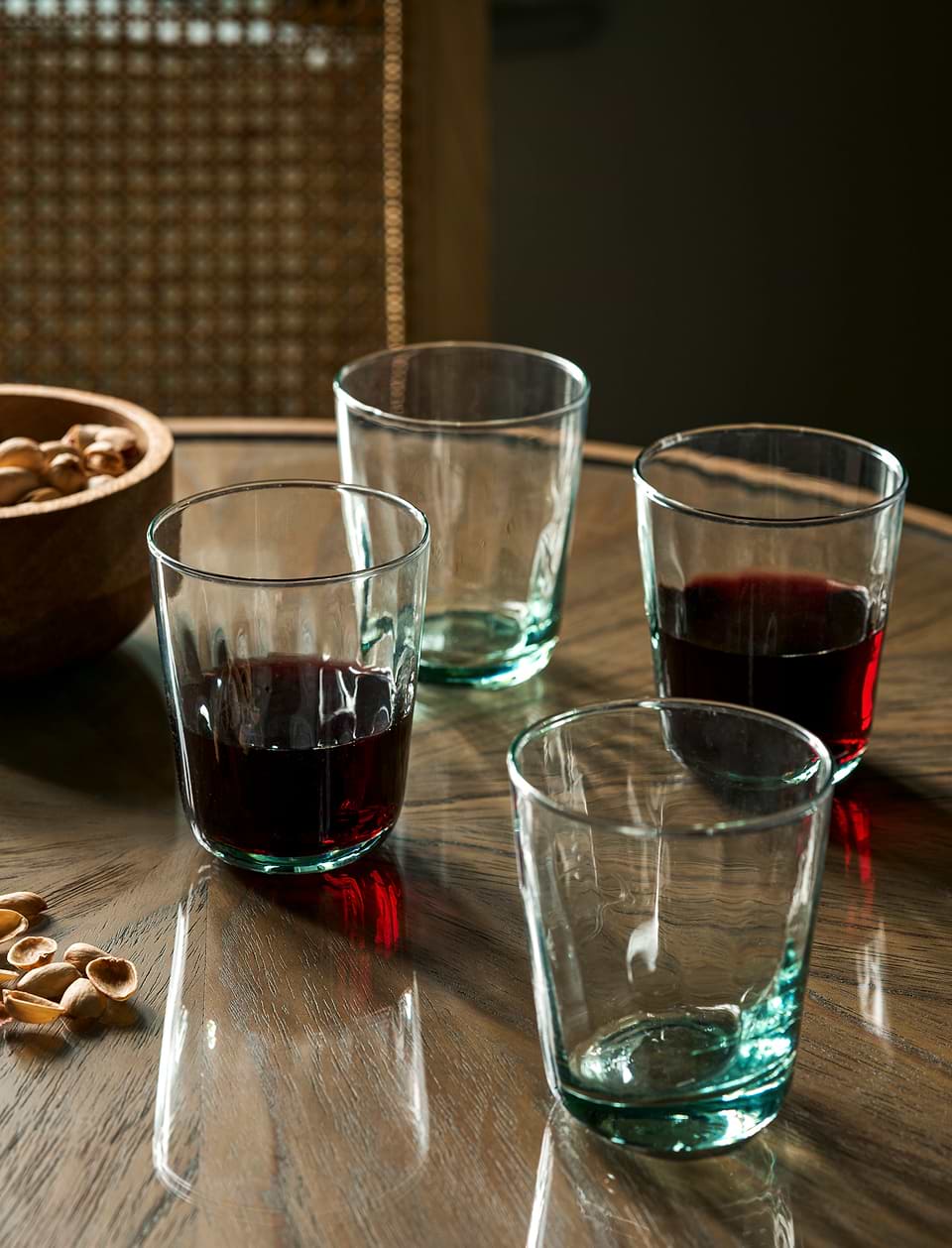 Broadwell Tumblers Recycled Glass, Clear, Set of 4