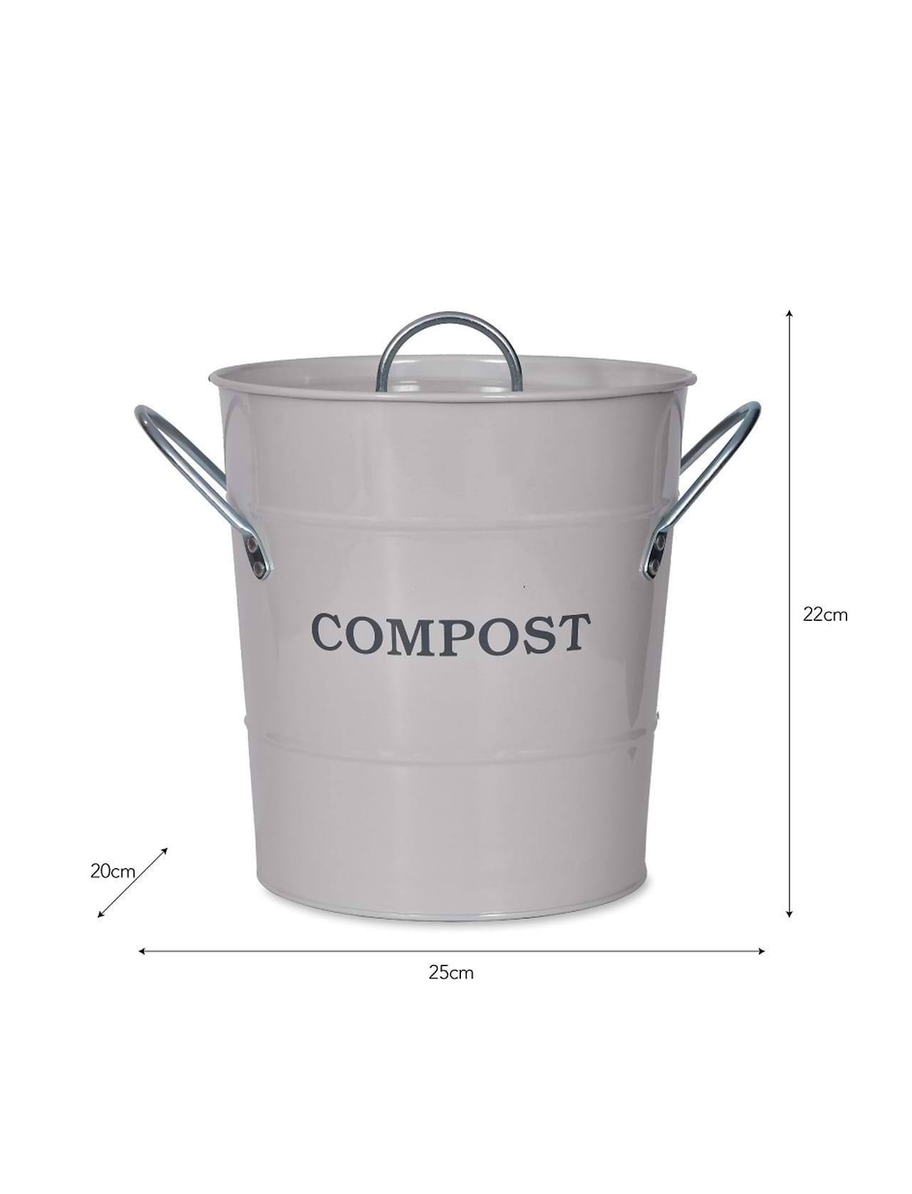 Compist Bucket Original Compost Bucket 3.5L - Steel, Chalk | Garden Trading