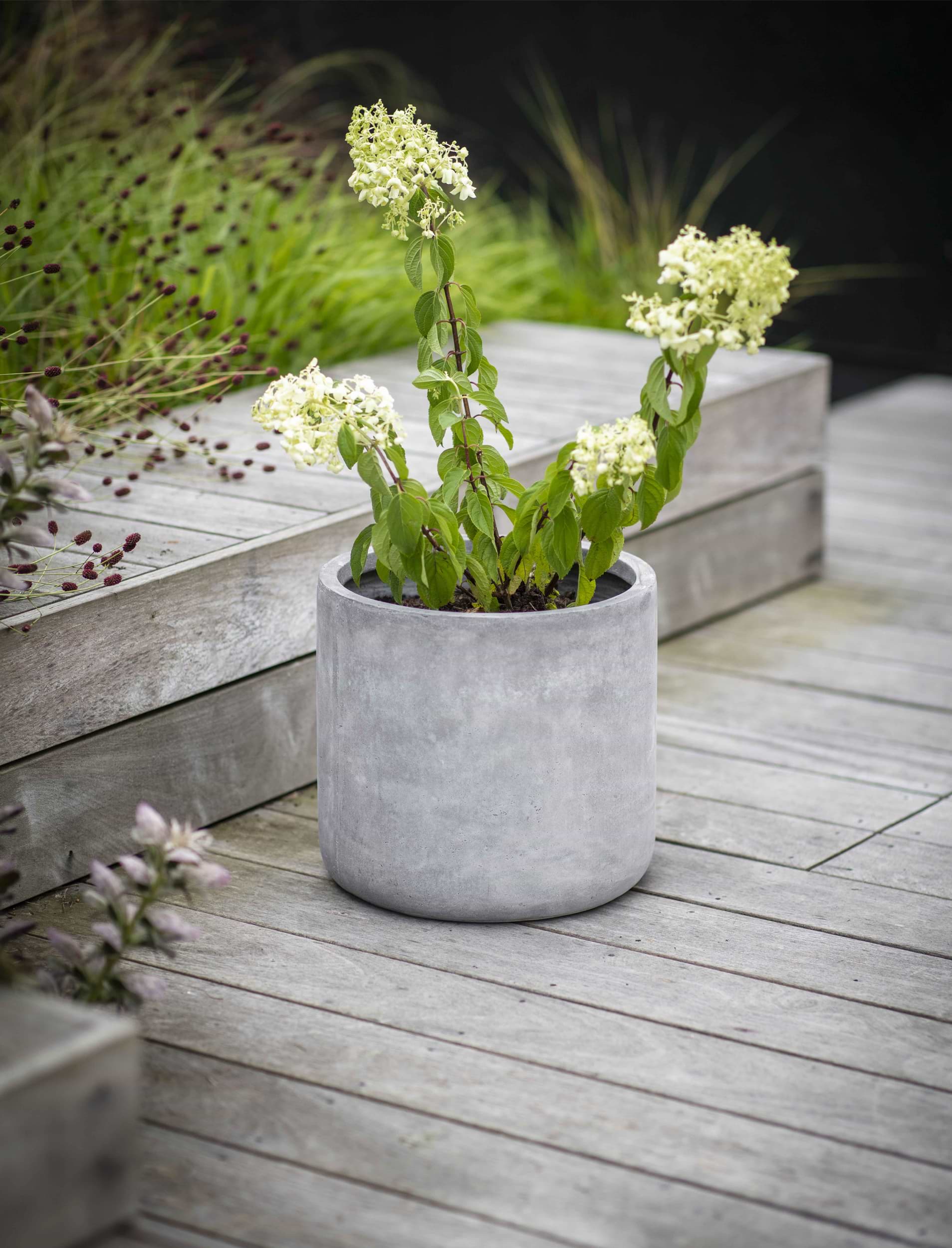 鉢・プランター Neighborhood SRL Square Plant Pot L Brockwell Planter 27cm Grey | Garden Trading