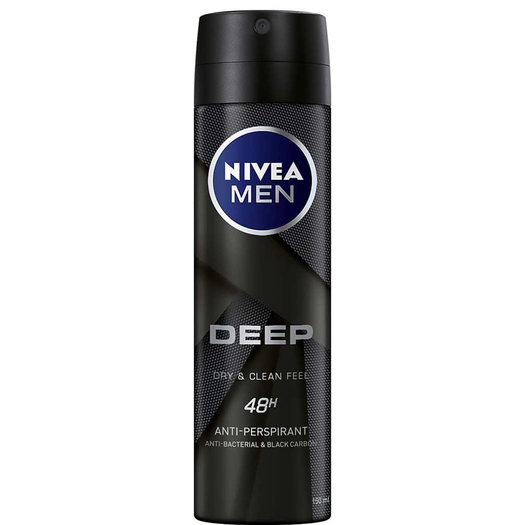 Nivea Men Deep Black Carbon Deodorant Spray 150ml - NIVEA - Duty Free