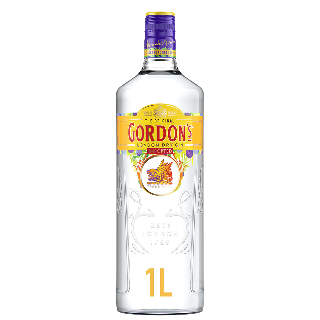 Gordons Dry Gin 37.5% 1L -  Duty Free
