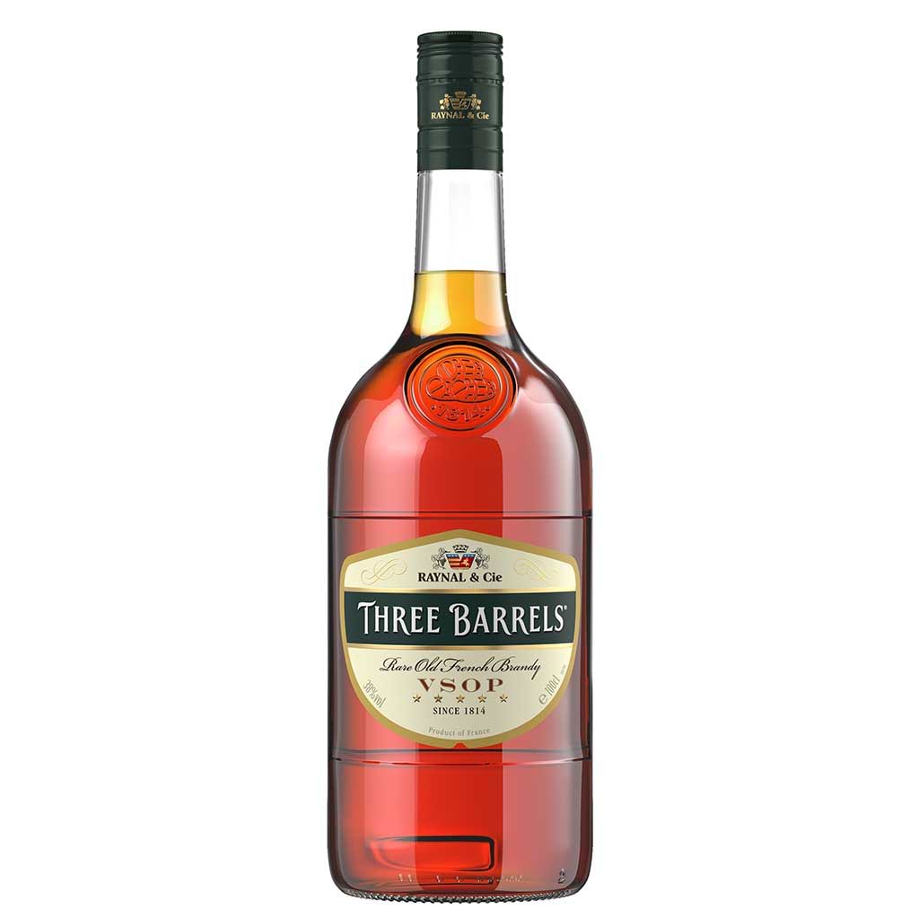 Three Barrels Brandy 38% V.s.o.p. 1L - 3 BARRELS - Duty Free
