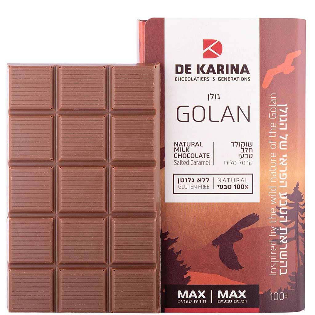 De Karina Golan Natural milk Caramel  salt Chocolate 100g - DE KARINA - Duty Free