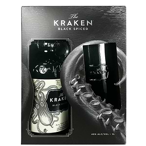 The Kraken Black Spiced Rum 40% 1L+ Glass - THE KRAKEN - Duty Free The Kraken Black Spiced Rum 40% 1L+ Glass - THE KRAKEN - Duty Free