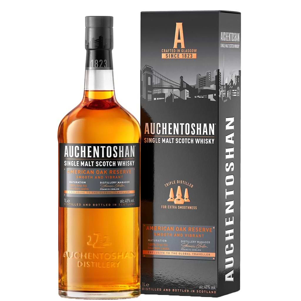 Auchentoshan Amer Oak 40% 1L Gift Pack - AUCHENTOSHAN - Duty Free