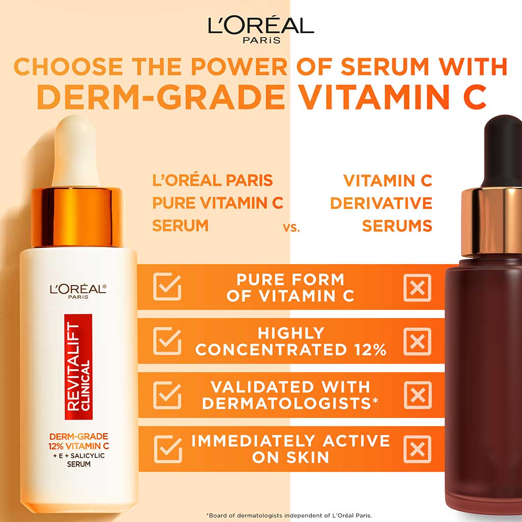Loreal Paris Revitalift Clinical 12% Pure Vitamin C Face Serum 30ml - LOREAL PARIS - Duty Free