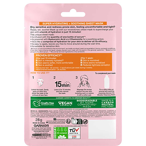 Garnier Skinactive Moisture Bomb Chamomile And Hyaluronic Acid Face Mask 1unit - GARNIER - Duty Free Garnier Skinactive Moisture Bomb Chamomile And Hyaluronic Acid Face Mask 1unit - GARNIER - Duty Free
