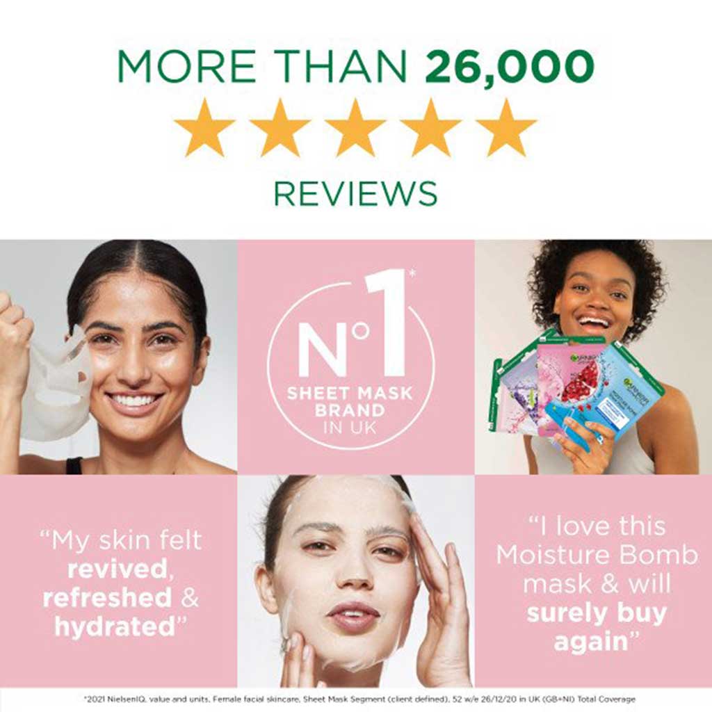 Garnier Skinactive Moisture Bomb Chamomile And Hyaluronic Acid Face Mask 1unit - GARNIER - Duty Free