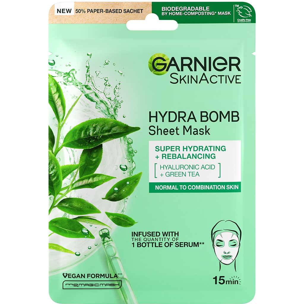 Garnier Skinactive Moisture Bomb Green Tea And Hyaluronic Acid Face Mask 1unit - GARNIER - Duty Free Garnier Skinactive Moisture Bomb Green Tea And Hyaluronic Acid Face Mask 1unit - GARNIER - Duty Free