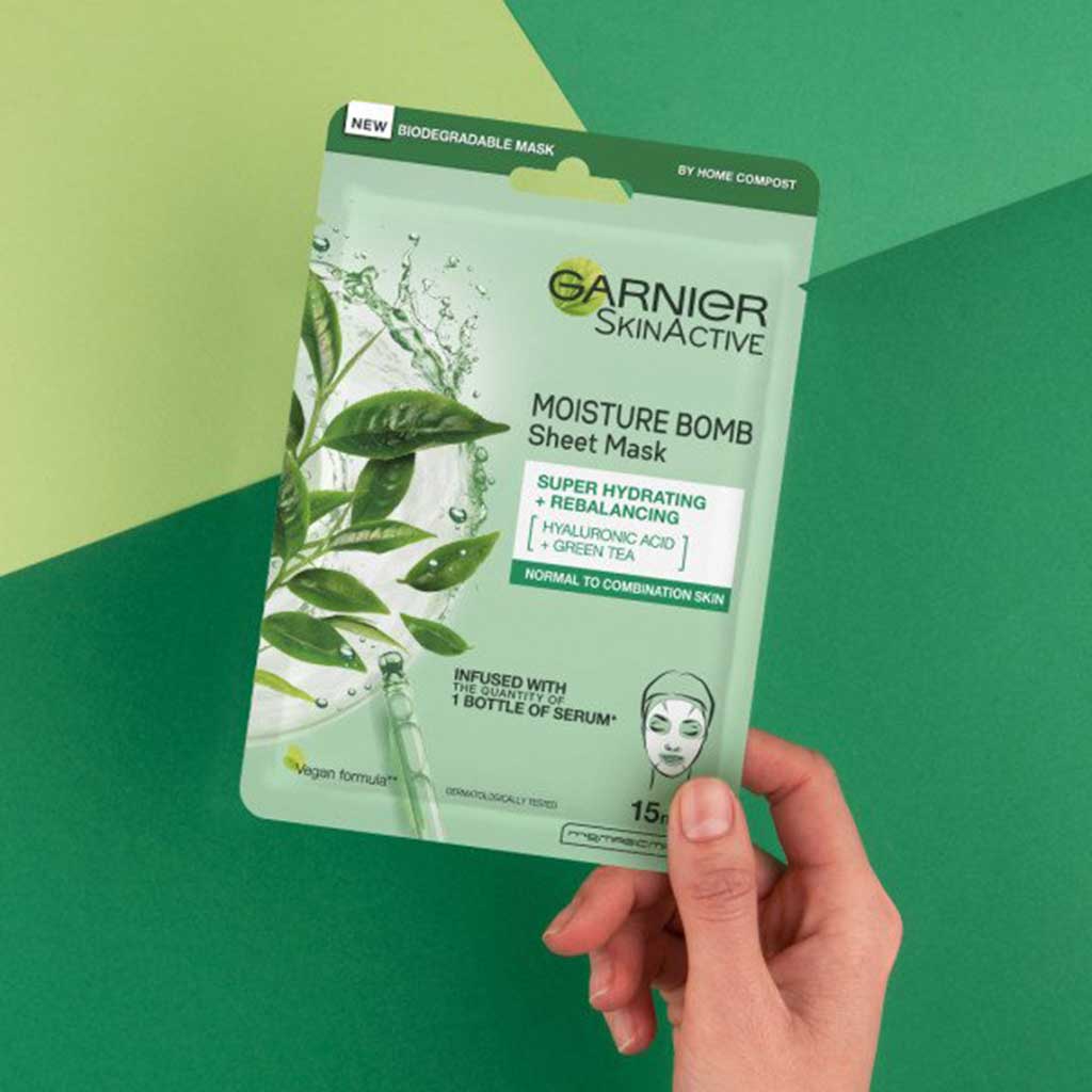 Garnier Skinactive Moisture Bomb Green Tea And Hyaluronic Acid Face Mask 1unit - GARNIER - Duty Free