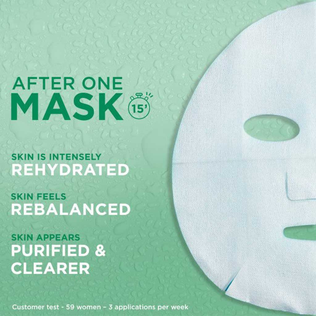Garnier Skinactive Moisture Bomb Green Tea And Hyaluronic Acid Face Mask 1unit - GARNIER - Duty Free