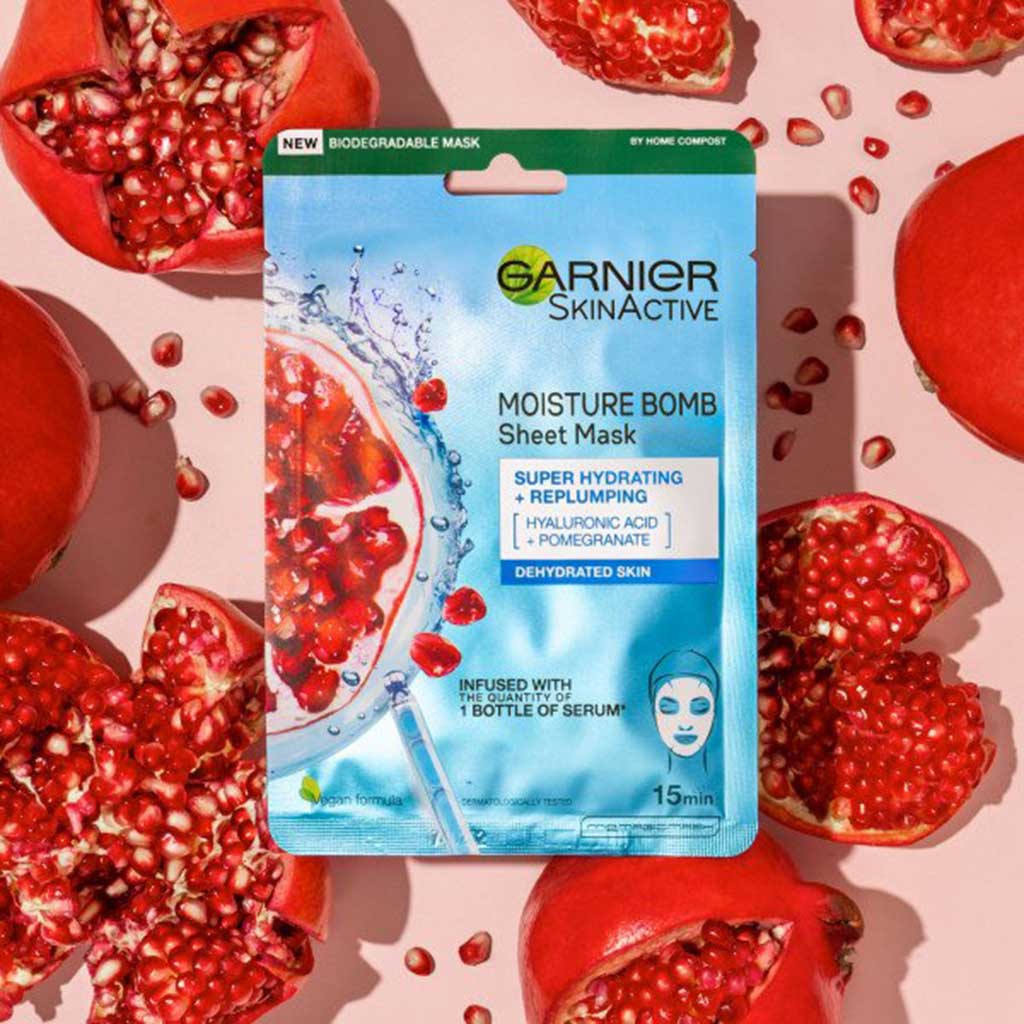 Garnier Skinactive Moisture Bomb Pomegranate And Hyaluronic Acid Face Mask 1unit - GARNIER - Duty Free