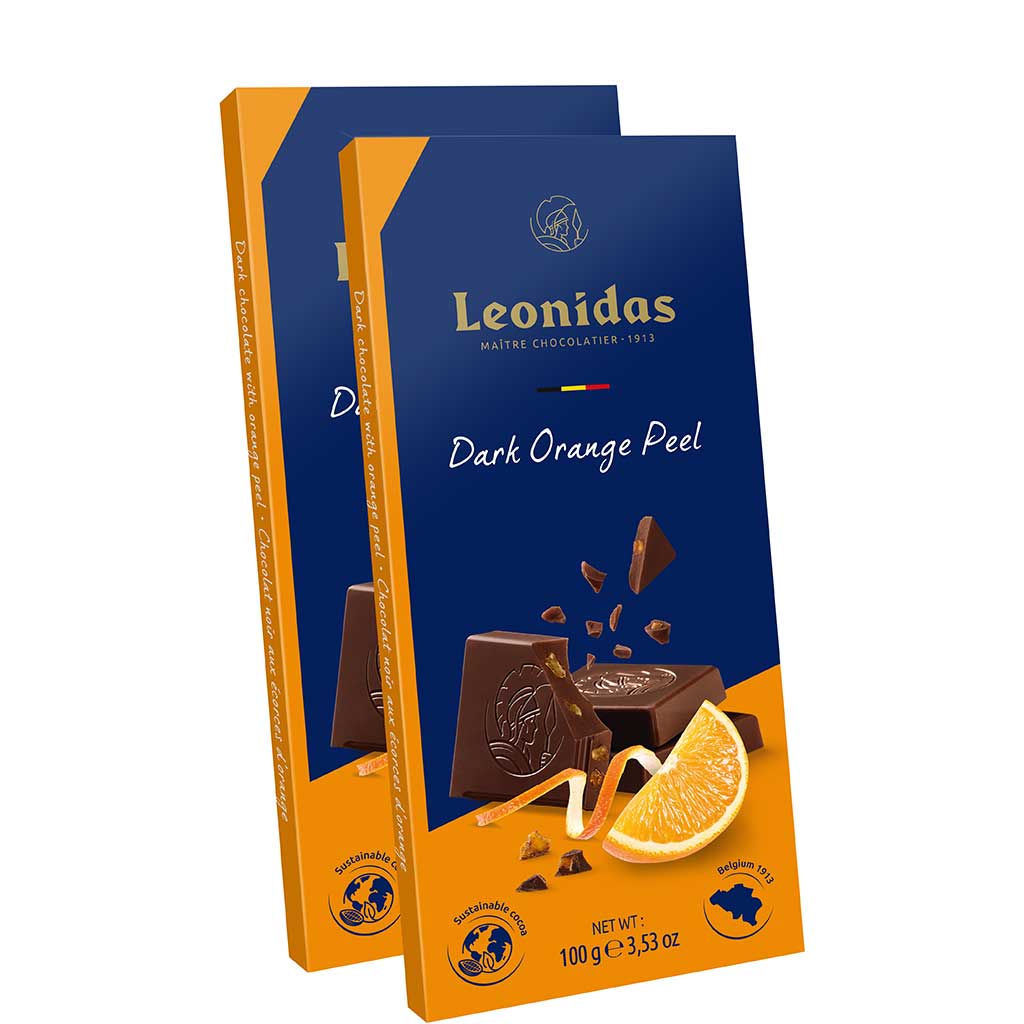 Leonidas Set Tablet Dark Orange Peel 100gx2 - LEONIDAS - Duty Free