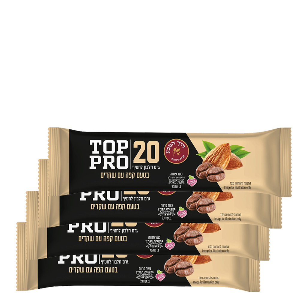 Derech Hateva Top Pro Protein Bar Almond- Coffee (4x60g) 240g - DERECH HATEVA - Duty Free
