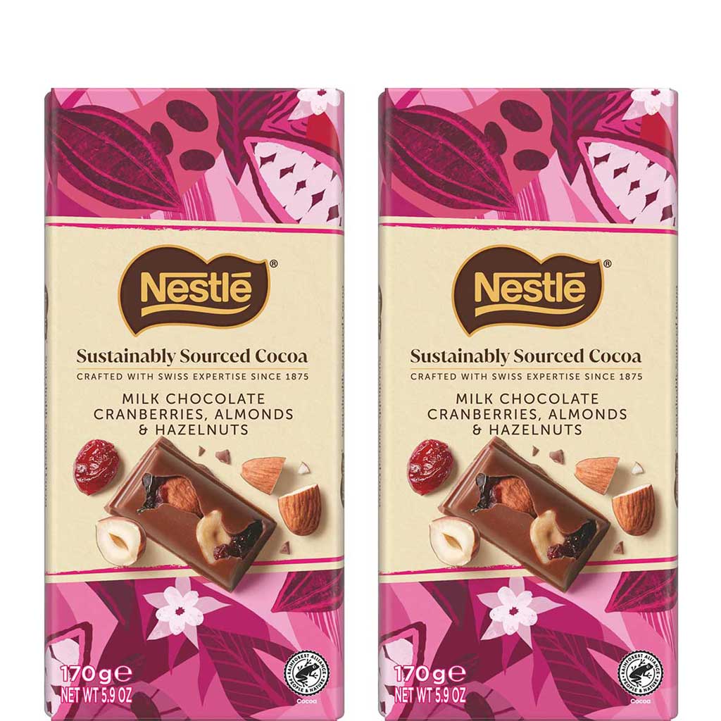 Nestle Tablet Set Milk Cranberries Hazelnuts Almond 170gx2 - NESTLE - Duty Free