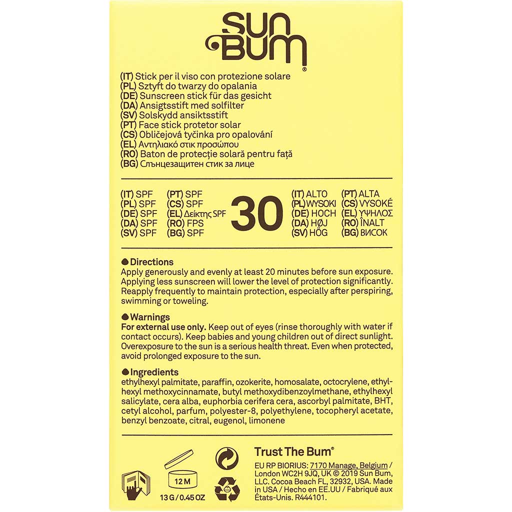 Sun Bum  Stick Spf30 Sunscreen 13g - SUN BUM - Duty Free