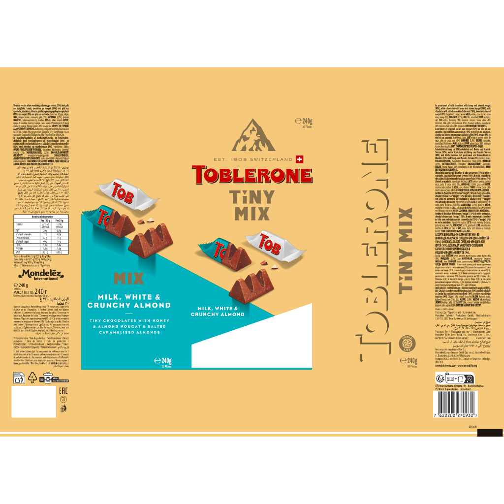 Toblerone Crunchy Almonds Mix 240g - TOBLERONE - Duty Free