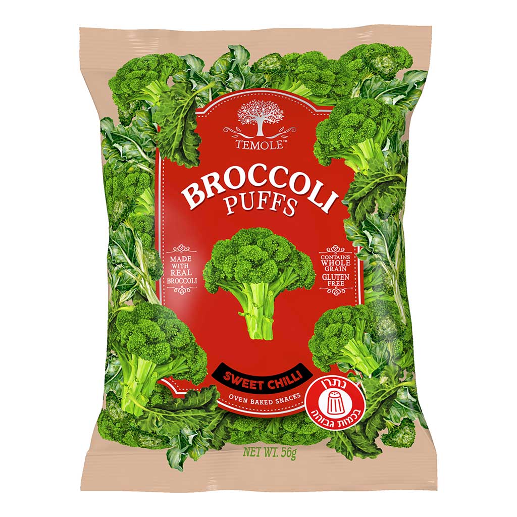 Temole Baked Broccoli Snack Puffs Sweet Chili 56g - TEMOLE - Duty Free