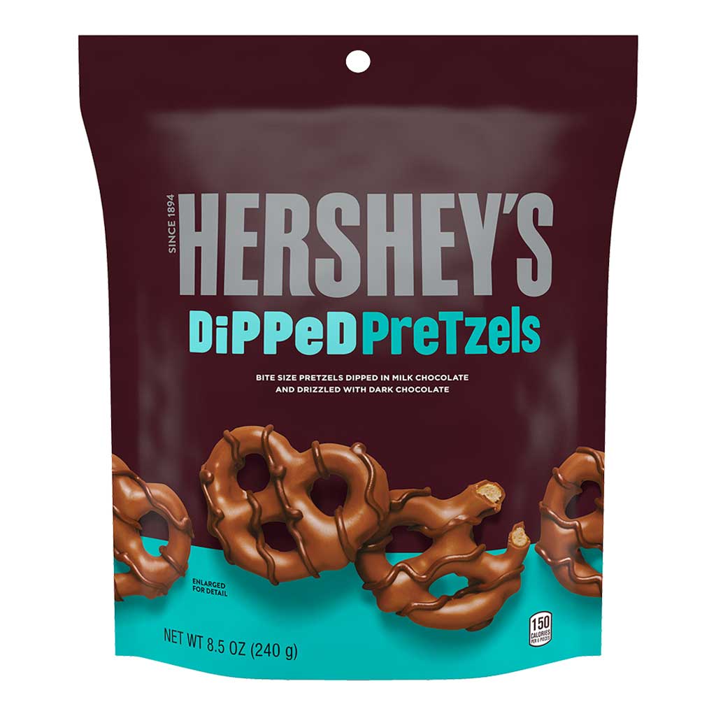 Hershey's Dipped Pretzels In Milk Chocolate 240g - HERSHEYS - Duty Free Hershey's Dipped Pretzels In Milk Chocolate 240g - HERSHEYS - Duty Free