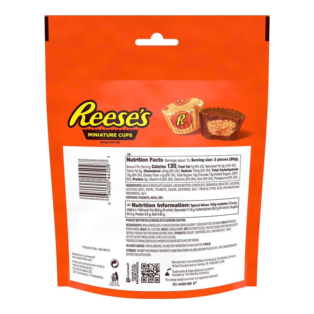 Reeses Miniature Cups Peanut Butter 385g - REESE'S - Duty Free