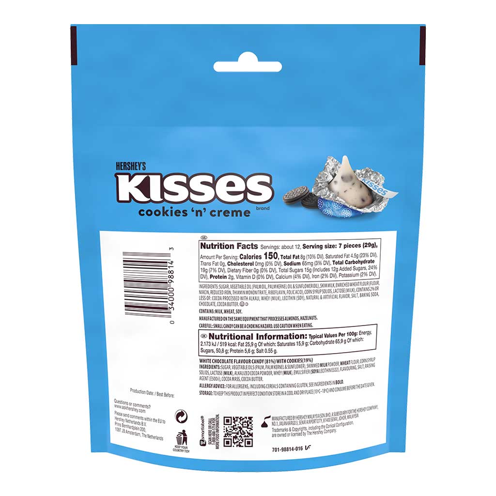 Hershey's Kisses Cookies 'n" Creme 355g - HERSHEYS - Duty Free
