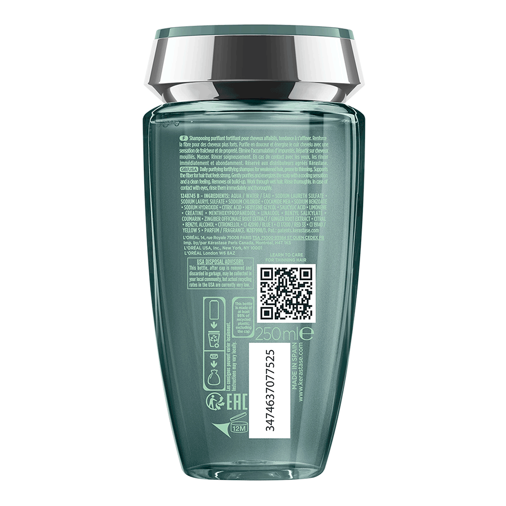Kerastase Genesis Homme Daily Purifying Fortifying Hair Shampoo 250ml - KERASTASE - Duty Free