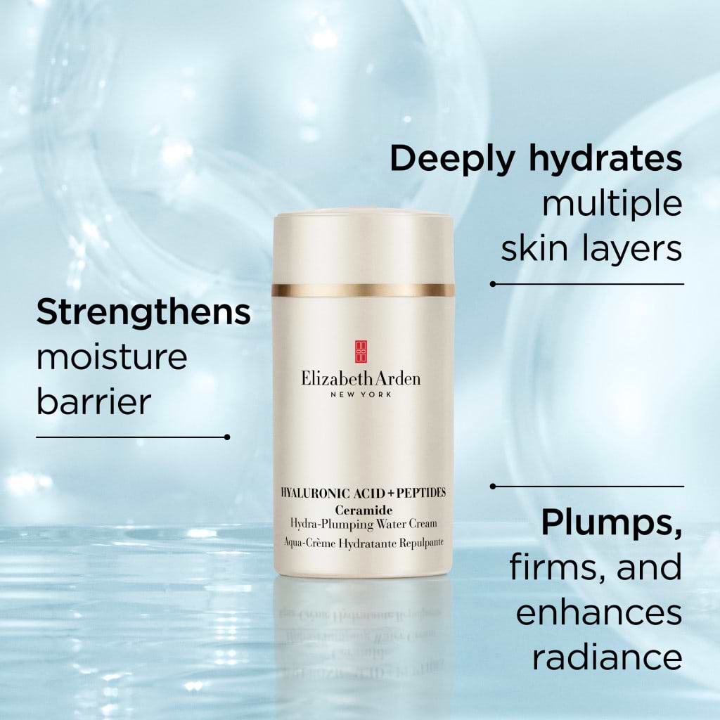 Elizabeth Arden Ceramide Hyaluronic Acid And Peptides Hydra Plumping Water Face Cream 50ml - ELIZABETH ARDEN - Duty Free