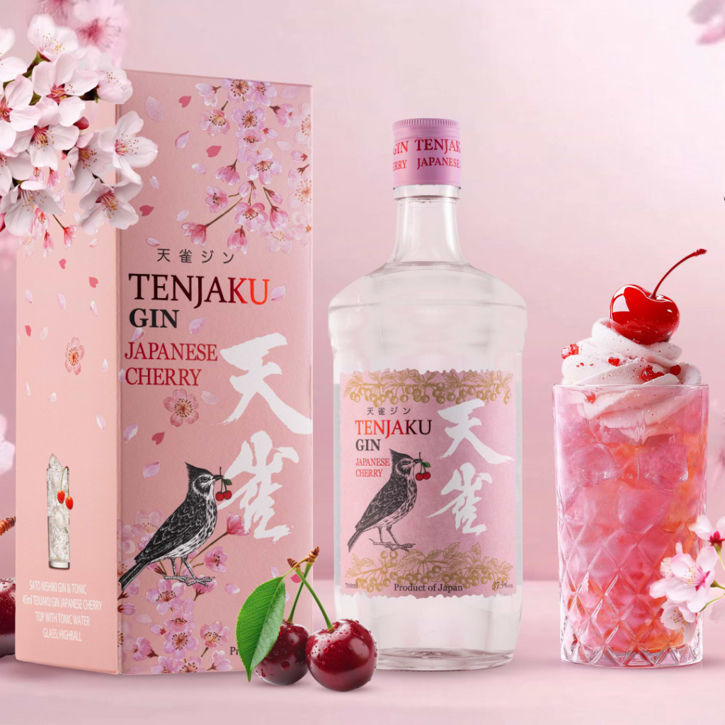 Tenjaku Gin Japanese Cherry 37.5% 700ml - TENJAKU - Duty Free