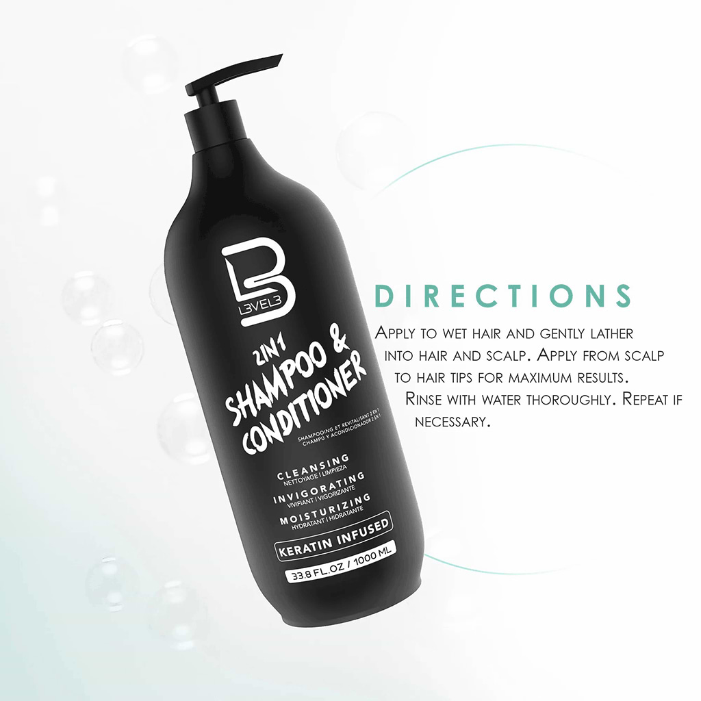 Level3 2 In 1 Shampoo &amp; Conditioner 1000ml - LEVEL3 - Duty Free