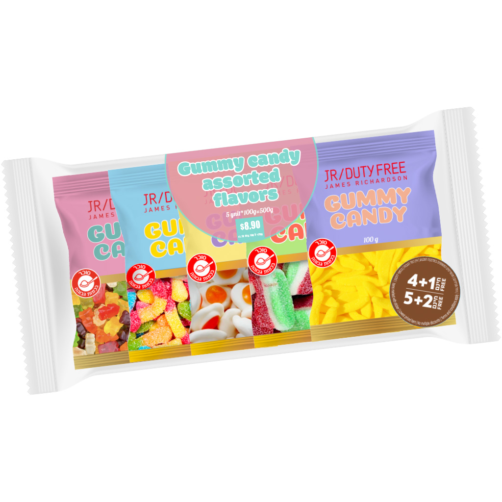 Jr Gummy Candy Assorted Flavors, 5x100g - JR DUTY FREE - Duty Free