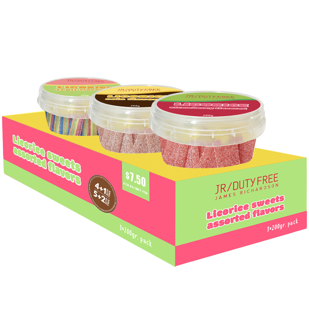 Jr Licorice Sweets Assorted Flavors 3x200g - JR DUTY FREE - Duty Free