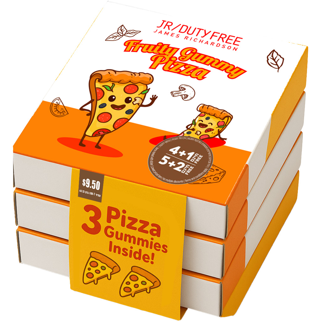 Jr Gummy Pizza Candy Mixed Fruity Flavors, 3x85g - JR DUTY FREE - Duty Free